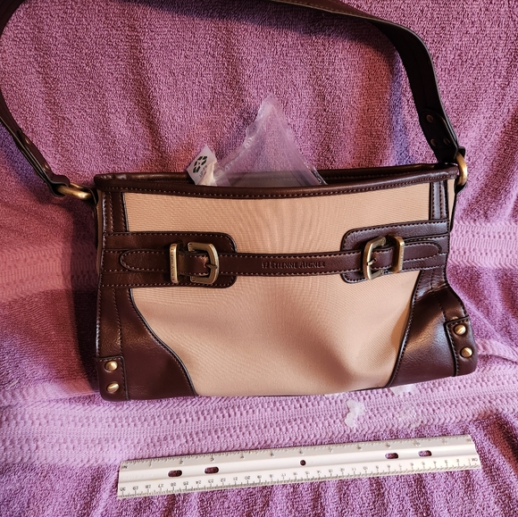 Leather and Fabric Aigner Purse - Picture 2 of 6